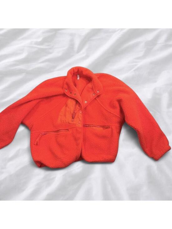 Free People Jackets & Blazers - Free People Movement Neon Coral Sherpa Jacket